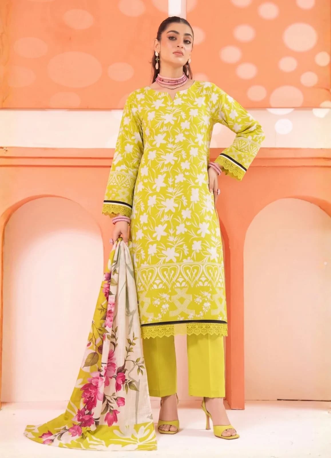 Fresh Frappé unstitched 3-piece unstitched printed lawn suit — Uraan-Elysian-D8