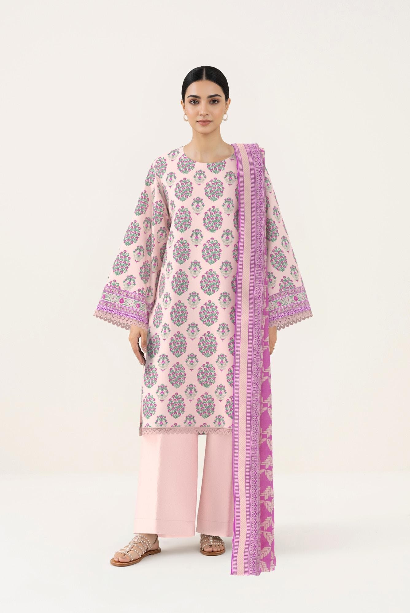 none unstitched 3-piece unstitched printed lawn suit — Sapphire 3-Piece Printed Lawn Suit-75