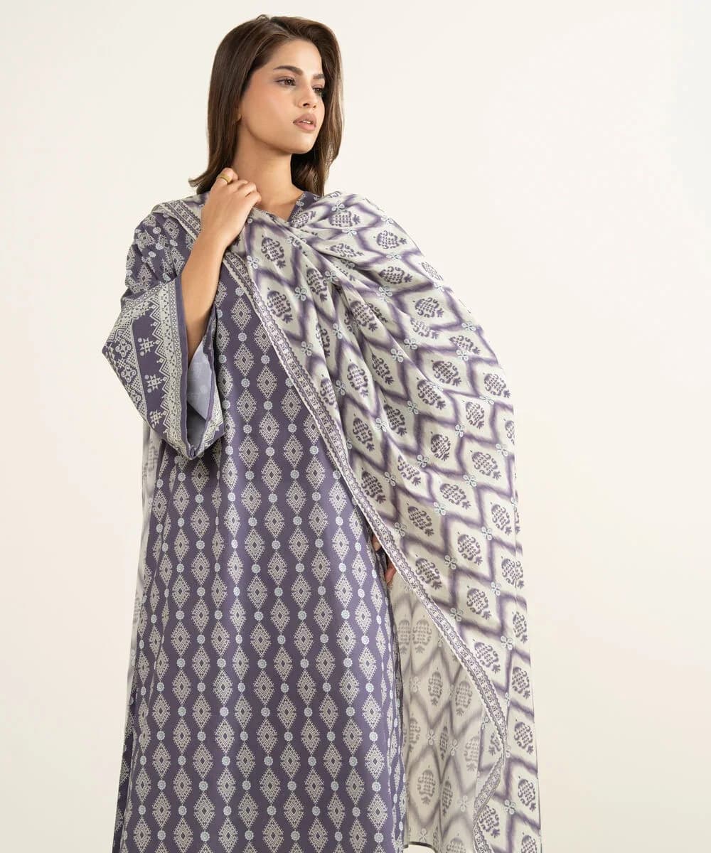 none unstitched 3-piece unstitched printed lawn suit — Sapphire 3-Piece Printed Lawn Suit-30