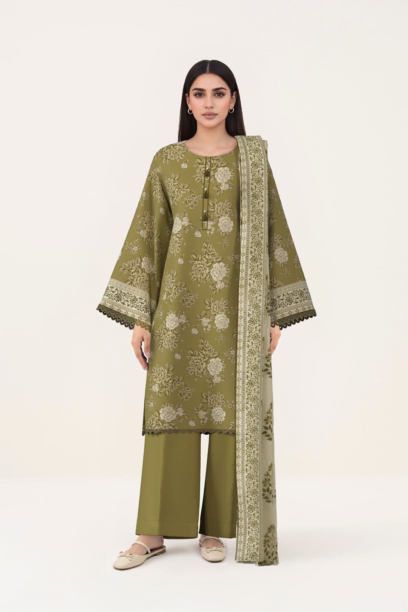 none unstitched 3-piece unstitched printed lawn suit — Sapphire 3-Piece Printed Lawn Suit-120